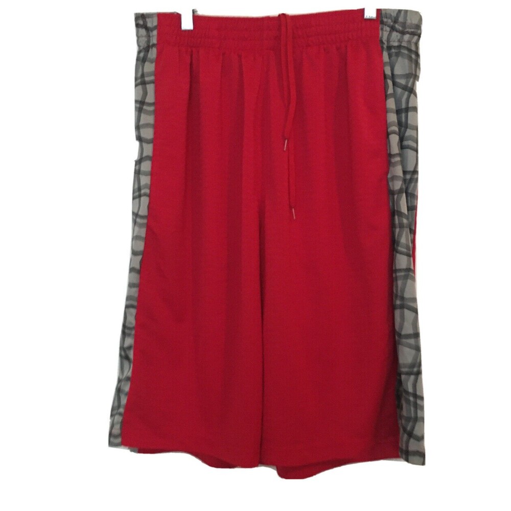 BCG Men's Big & Tall Athletic Basketball Shorts Size XXL Red Gray